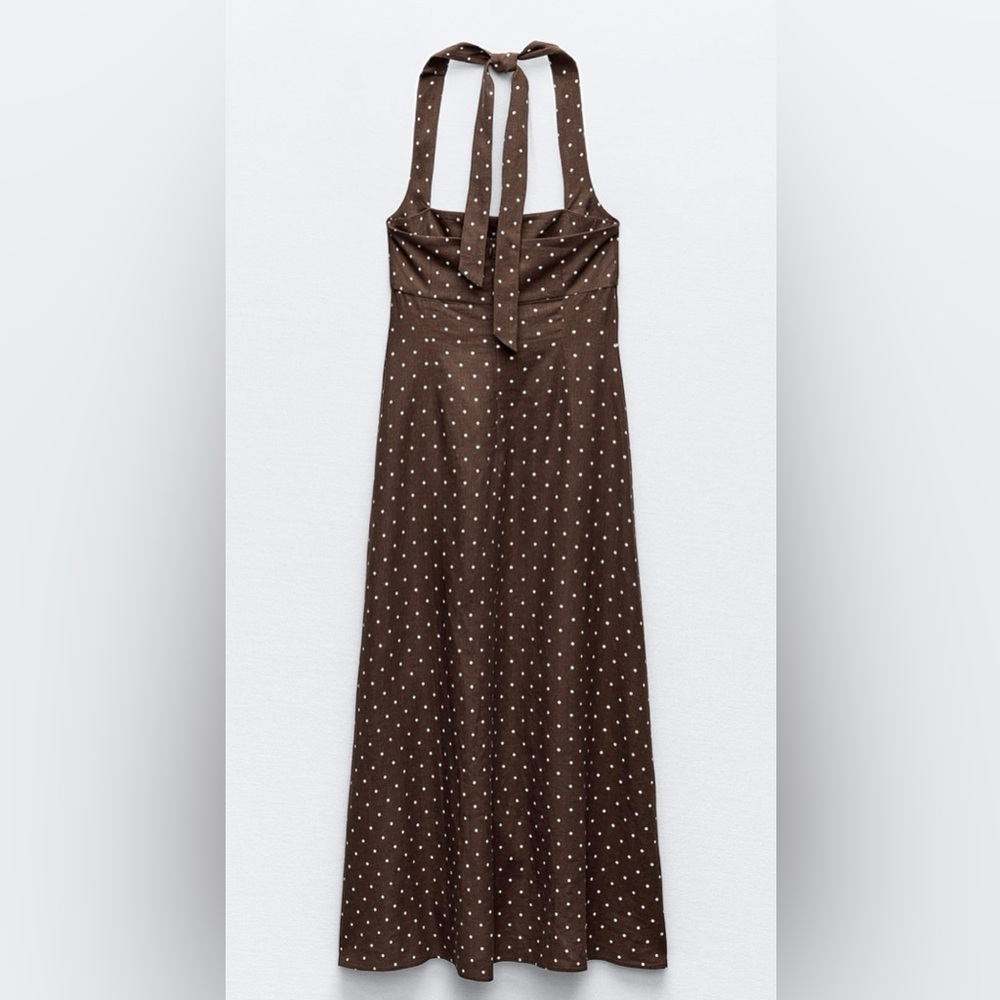 Linen Polka Dot Zara Dress - Picture 3 of 4